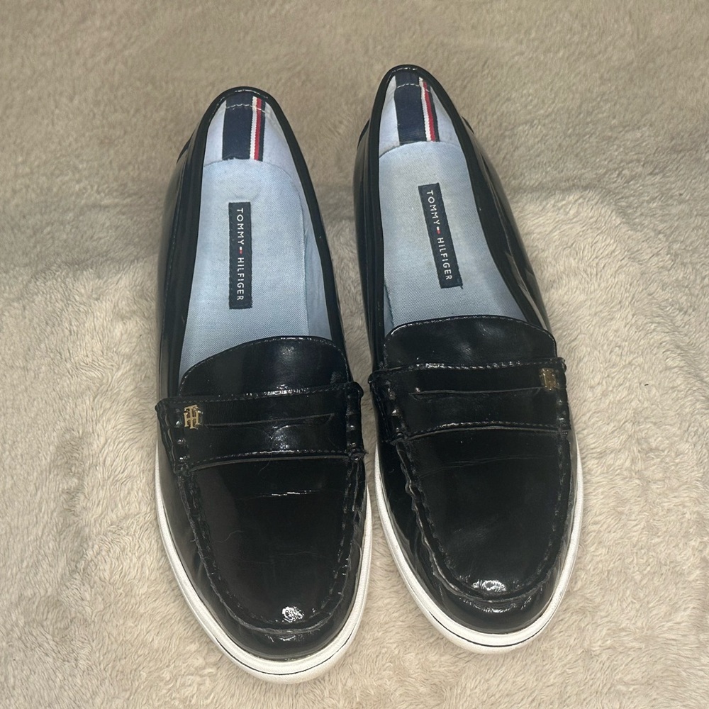 Tommy Hilfiger Black Patent Loafers